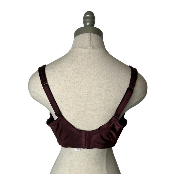Cacique Lane Bryant Burgundy Pink Full Coverage Lace Plus Size Bra 38DDD - Picture 7 of 9
